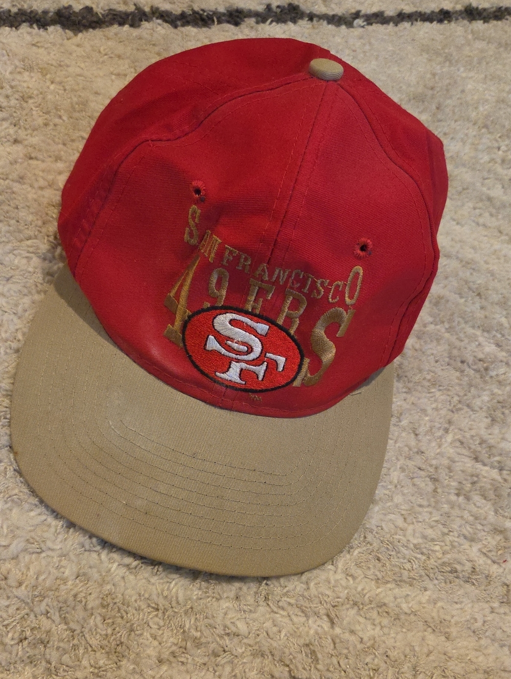 Red Snapback Hat with Green Underbill
